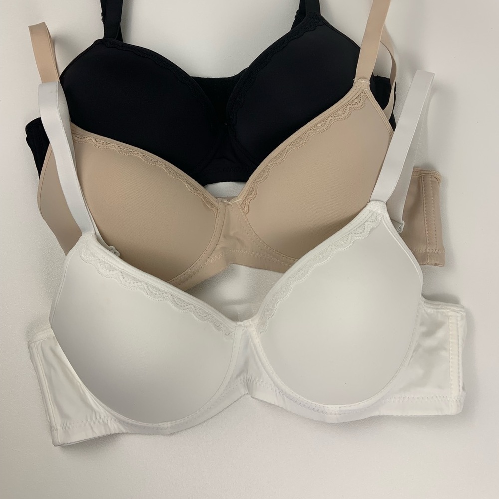 Full cup Lace everyday Bra set of 3 size 80/ 36 B NEW